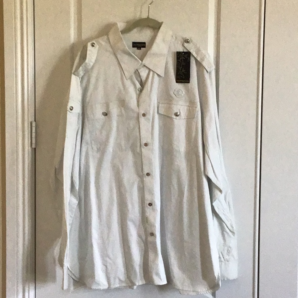 CROWN HOLDER NEW LONG SLEEVE BUTTON DOWN, SZ 4XL
